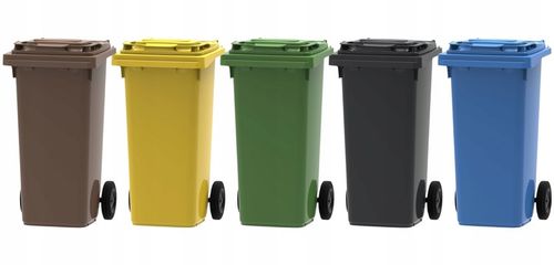 Kosz na śmieci 240L Pojemnik na ODPADY ZMIESZANE kontener Czarny ATEST PZH na Arena.pl