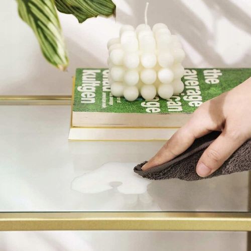 Regał z półkami 4 POZIOMY GLAMOUR 40 x 30 X 95 cm szafka szklana ZŁOTY na Arena.pl