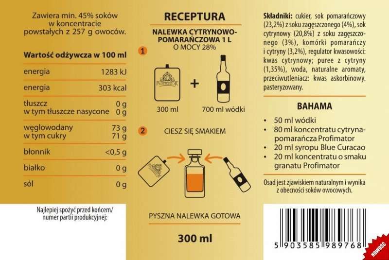 Koncentrat owocowy CYTRYNA-POMARAŃCZA zdjęcie 4