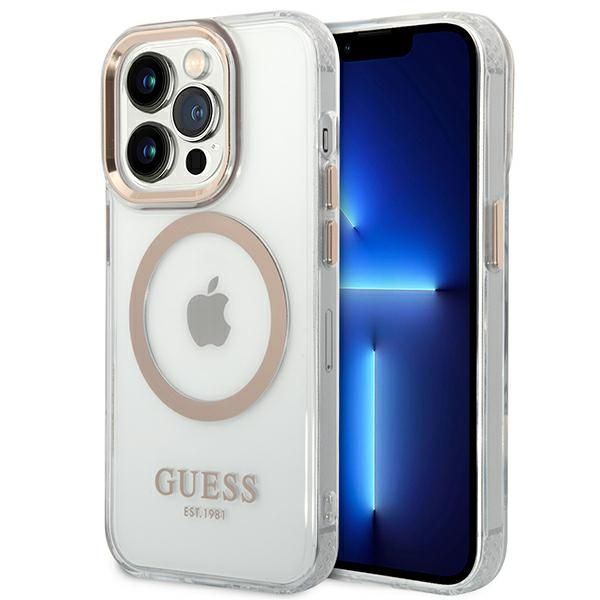 Etui Guess do iPhone 14 Pro, Złoty, MagSafe zdjęcie 1