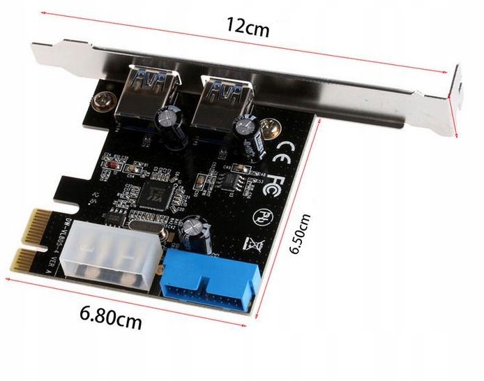 Kontroler pci-e 2x usb 3.0 19 pin molex 4pin zdjęcie 6