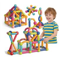 Klocki MAGNETYCZNE Konstrukcyjne 120 Elementów dla dzieci