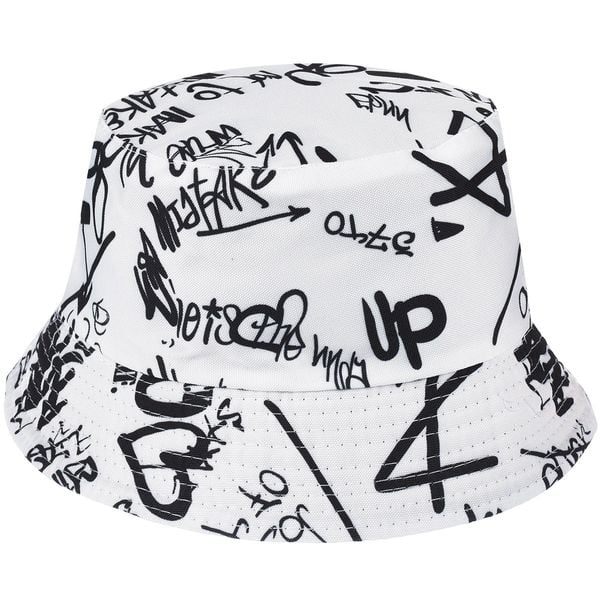 Biały Kapelusz Dwustronny Bucket Hat Wędkarski Modny Kap-M-50 zdjęcie 1