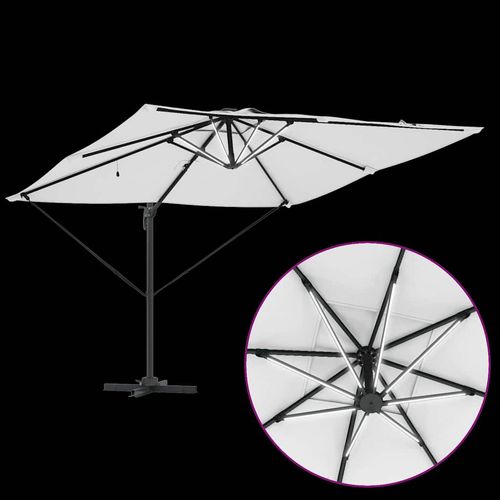 Parasol plażowy piaskowy 286 x 285 x 270 cm Aluminium na Arena.pl