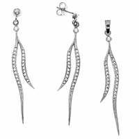 SREBRNY KOMPLET Z CYRKONIAMI PRÓBA SREBRA 925