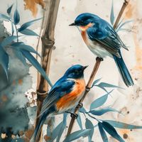 Plakat 80x80cm Trzy Ptaki