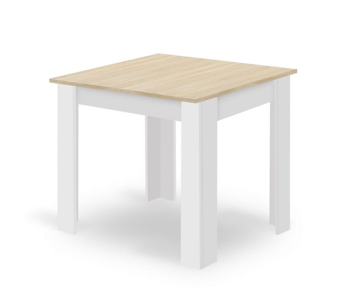 Stół do jadalni 80x80 cm kwadratowy dąb sonoma białe nogi do kuchni zdjęcie 1