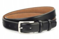 MĘSKI PASEK SKÓRZANY KLASYCZNY 3cm CZARNY 90