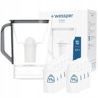 Dzbanek filtrujący wodę Wessper D3 SLIM 2,7l do lodówki + 10x filtr wody