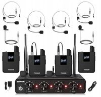 Zestaw Mikrofonów Bezprzewodowych System Zestawem Słuchawkowym 4X Bodypack