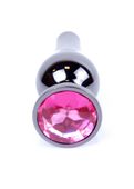 Plug-Jewellery Dark Silver Butt Plug- Pink