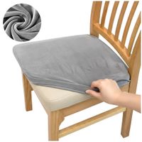 Pokrowiec na krzesło siedzisko krzesła welur szary 40x40 cm premium miękki