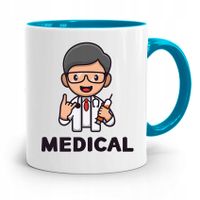 Kubek Błękitny Dla Doktora Lekarz Doktor Medical Z Nadrukiem Ze Zdjęciem