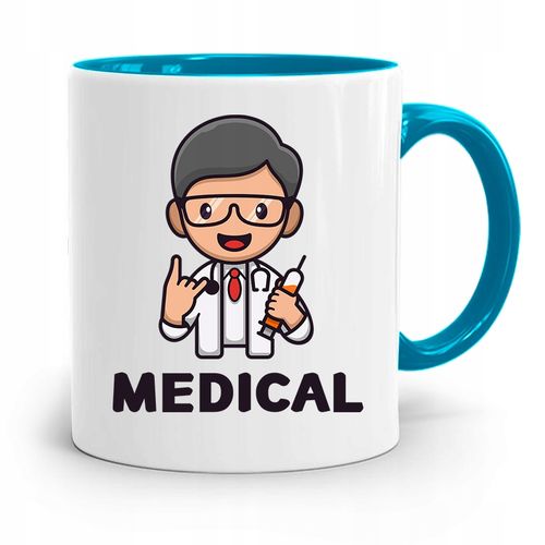 Kubek Błękitny Dla Doktora Lekarz Doktor Medical Z Nadrukiem Ze Zdjęciem na Arena.pl