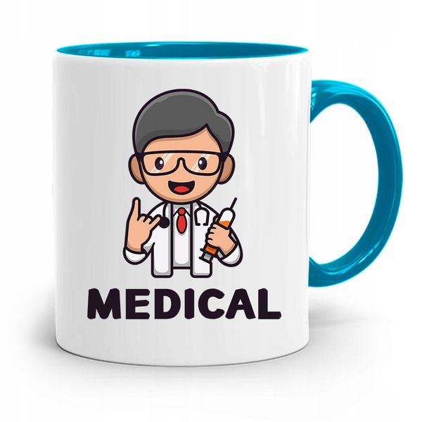 Kubek Błękitny Dla Doktora Lekarz Doktor Medical Z Nadrukiem Ze Zdjęciem zdjęcie 1