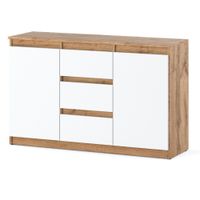 Komoda Do Salonu 120cm 3 Szuflady Agnes Młodzieżowa Sypialnia Wotan Biała