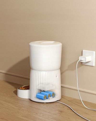 Automatyczny Podajnik Karmy Dla Kota Psa Dozownik Timer Miska 4L Biały na Arena.pl