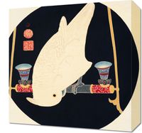 Obraz 40x40cm A White Macaw, Jakuchu Japoński Vintage