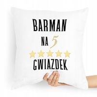 Poduszka Prezent Dla Barmana Na 5 Gwiazdek Z Nadrukiem Ze Zdjęciem