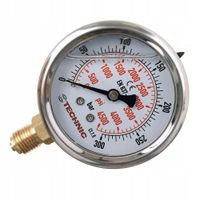 Manometr Glicerynowy Ciśnieniomierz Zegar 63mm 0-300 bar Gwint 1/4” Dolny