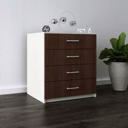 Komoda Do Salonu Na Ubrania 4 Szuflady Lana Orzech na Arena.pl