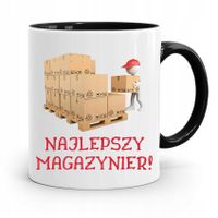Kubek Czarny Dla Magazyniera Najlepszy Magazynier Z Nadrukiem Ze Zdjęciem