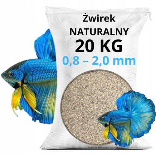 Żwirek do akwarium 0,8-2,0 mm żwir akwariowy naturalny z ATESTEM 20 KG na Arena.pl