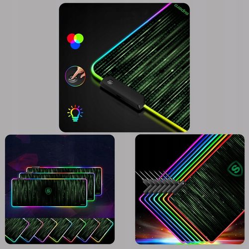 Podkładka pod myszkę gamingowa mysz xxl duża klawiaturę RBG świecąca 80x30 na Arena.pl