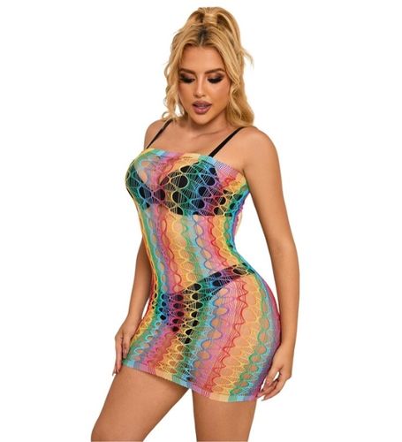 Tęczowa ażurowa sukienka na Arena.pl