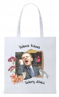 Donald Tusk Platforma Torba Eco Biała Shopper Z Nadrukiem Ze Zdjęciem