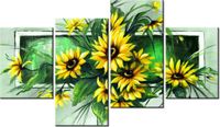 140CM 70 OBRAZ SŁONECZNIKI ZIELENI ŚCIENNY