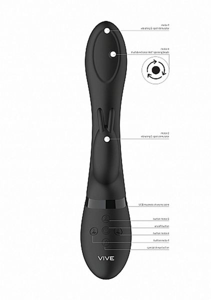 Wibrator Mira - Spinning G-spot Rabbit - Black zdjęcie 3