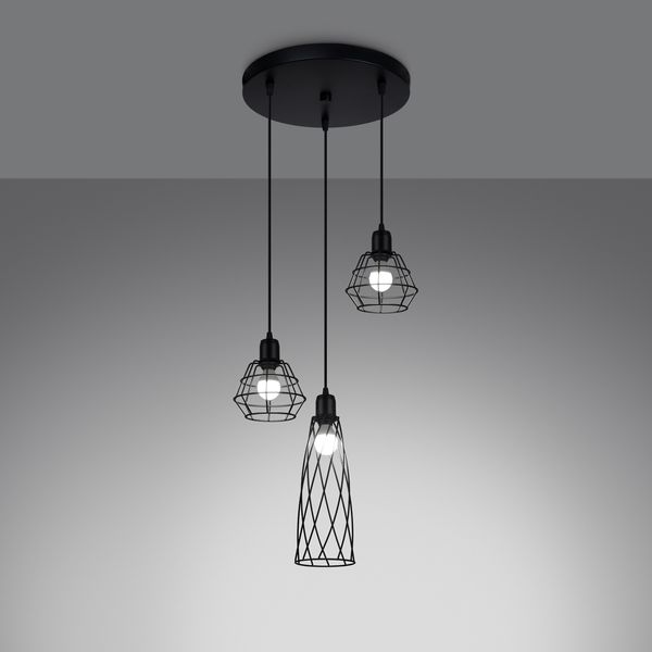 Lampa wisząca SUBA 3P czarna zdjęcie 3