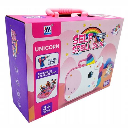 Klocki KONSTRUKCYJNE JEDNOROŻEC do skręcania 3D w walizce dla dzieci na Arena.pl