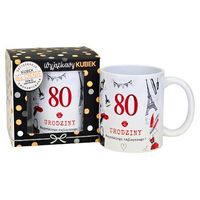 kubek na 80 urodziny dla kobiety (czerwony) 3309-ur16-80