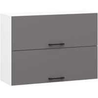 Wisząca podwójna szafka kuchenna Oliwia W 80 cm biała grafit szary