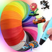 WKŁADY DO DŁUGOPISU 3D PEN FILAMENT PLA ZESTAW 20 KOLORÓW MIX 200m