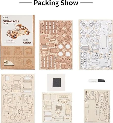 ROBOTIME Puzzle Drewniane 3D Retro Zabytkowe Klasyczne Auto Samochód na Arena.pl