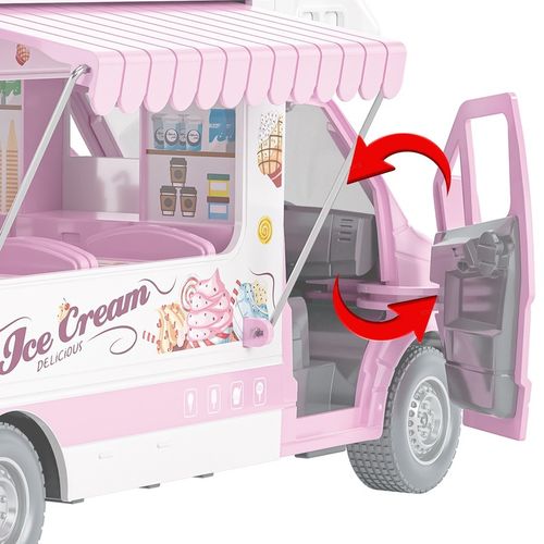 DUŻA Lodziarnia KAMPER dla Lalek ŚWIATŁO DŹWIĘK WYSUWANA MARKIZA MATADI na Arena.pl