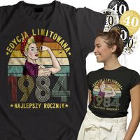 KOSZULKA na 40 urodziny damska VINTAGE 1984