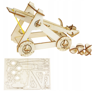 Drewniana katapulta- puzzle, do samodzielnego złożenia