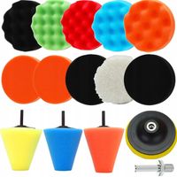 ZESTAW GĄBEK GĄBKI PADY POLERSKIE DO POLEROWANIA LAKIERU + STOŻKI DO FELG