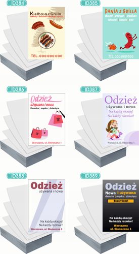 Ulotki A6 reklamowe firmowe 100szt projekt w cenie ODZIEŻ UŻYWANA na Arena.pl