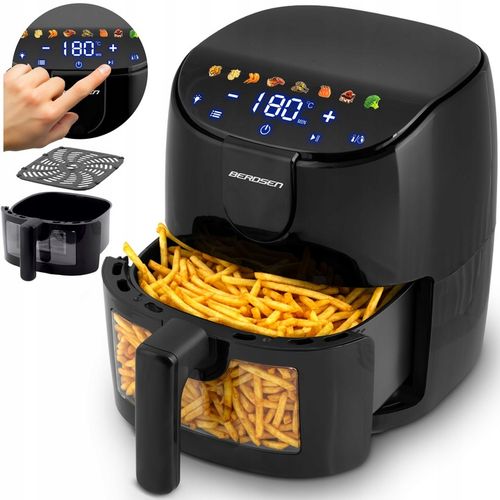 FRYTKOWNICA BEZTŁUSZCZOWA AIR FRYER FRYTOWNICA 4L BERDSEN 1500W na Arena.pl