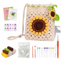Zestaw do szydełkowania torebka ze słonecznikiem DIY włóczka instrukcja