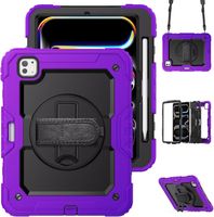 Etui do iPad Pro 4/3 12.9" z Podstawką i Paskiem na Ramię Fioletowe