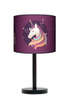 Lampa stołowa - drewniana duża - Tęczowy Jednorożec