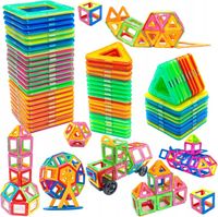 DUŻE KLOCKI MAGNETYCZNE KONSTRUKCYJNE 3D PANELE MAGNETIC TILES 120elem