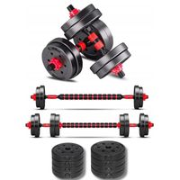 HANTLE ZESTAW HANTLI REGULOWANYCH DO ĆWICZEŃ 10 kg 2 X 5 kg + SZTANGA