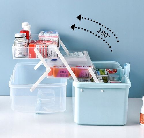 ORGANIZER POJEMNIK NA LEKI KASETKA APTECZKA DWUPOZIOMOWA Z BLOKADĄ DUŻA XXL na Arena.pl